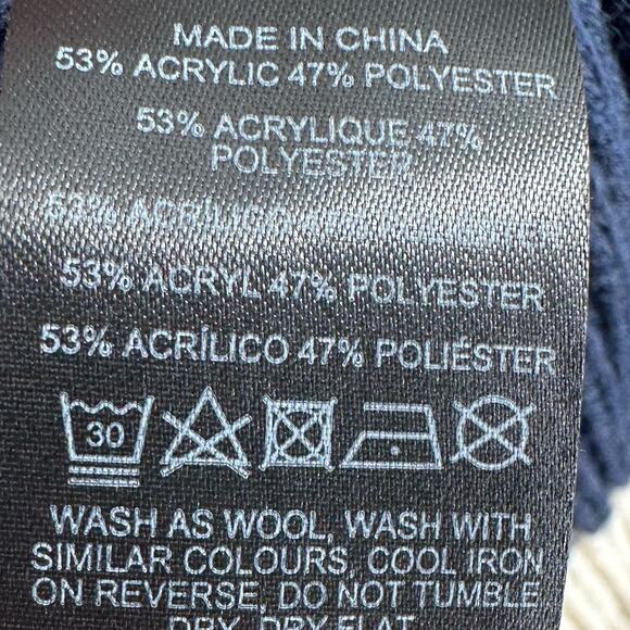 Topshop Navy & White Oversized Turtleneck Sweater Sz 0-2 - Picture 6 of 6